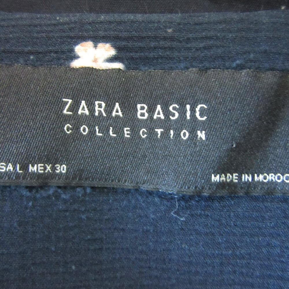 Zara Basic Blue Floral Pattern L Long Sleeve Care… - image 3
